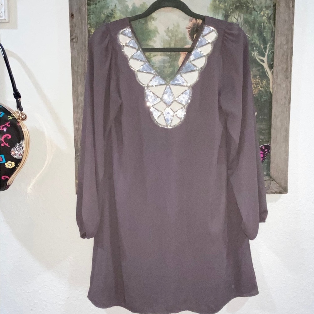 Sparkly Tunic / Mini Dress Sequin V Mia Chica